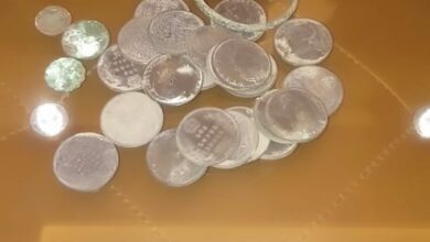 Photo of लखनऊ के नगराम में मकान की नींव खुदाई के दौरान मिले सफेद धातु के पुराने सिक्के